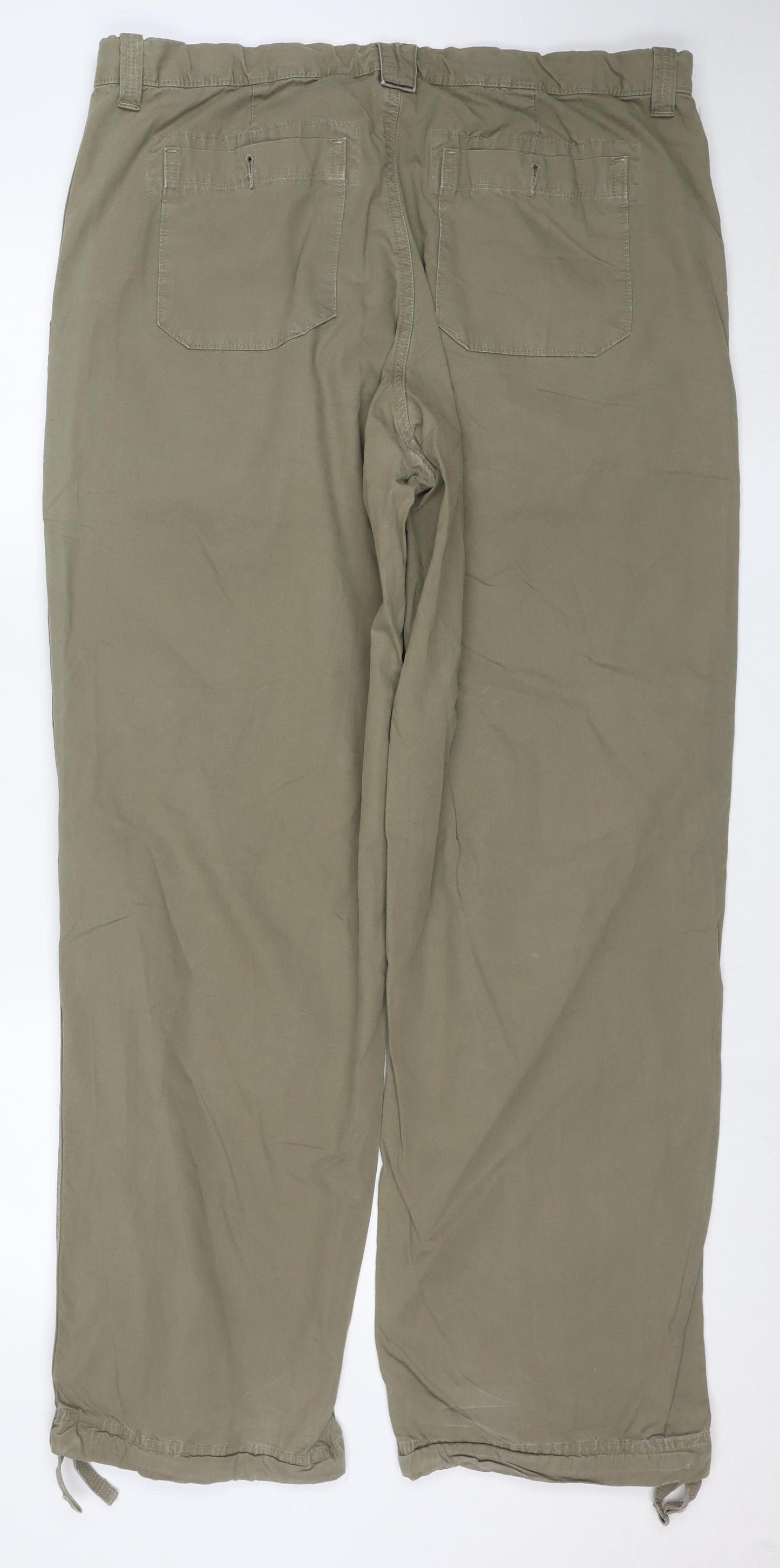 GAP Women’s Green Cargo Trousers Size L Relaxed Fit Cotton Twill