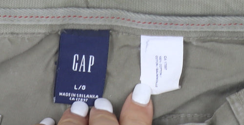 GAP Women’s Green Cargo Trousers Size L Relaxed Fit Cotton Twill