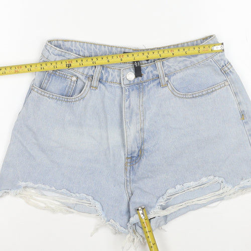 Missguided Women’s Blue Denim Cut-Off High Rise Shorts UK 10