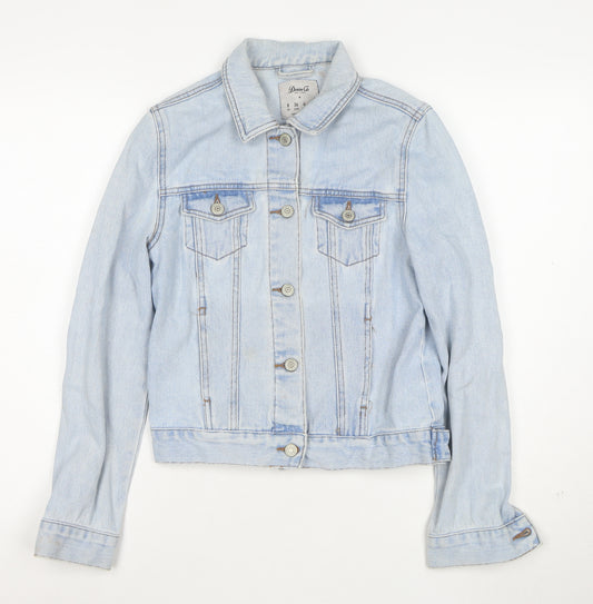 Denim Co Womens Blue Size 8 Regular Fit Basic Denim Jacket