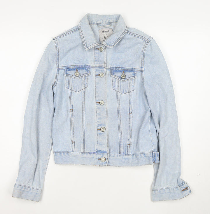 Denim Co Womens Blue Size 8 Regular Fit Basic Denim Jacket