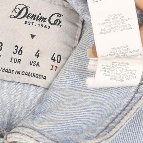 Denim Co Womens Blue Size 8 Regular Fit Basic Denim Jacket