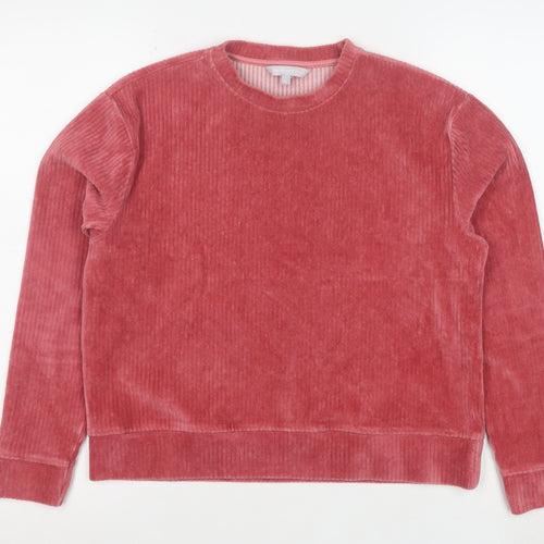 Red Herring Womens Pink Velour Pullover Sweatshirt Size 10