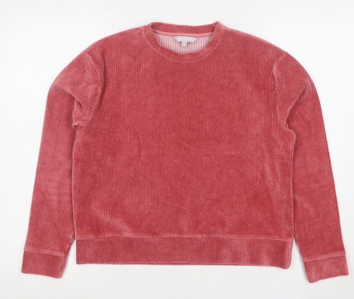Red Herring Womens Pink Velour Pullover Sweatshirt Size 10