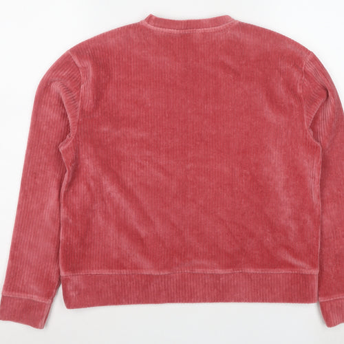 Red Herring Womens Pink Velour Pullover Sweatshirt Size 10
