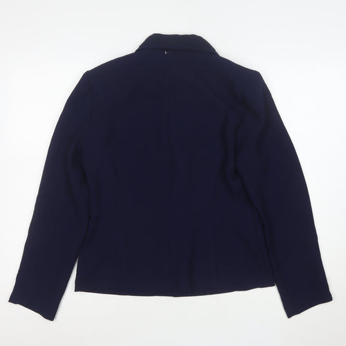 Perceptions Women's Blue Size 8 Shawl Lapel Single-Breasted Suit Jacket