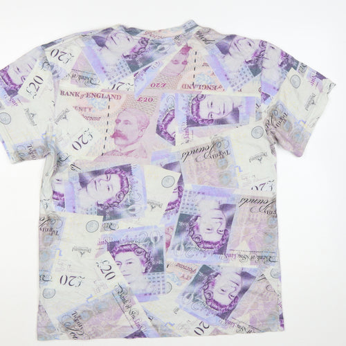 AWGE Men’s Multicoloured Money Print Cotton Short Sleeve T-Shirt Size L