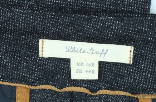 White Stuff Women's Grey Wide-Leg Cropped Trousers Size 16