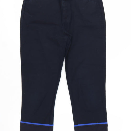 Gap Women's Blue Slim Cropped Cotton Stretch Trousers Size 10