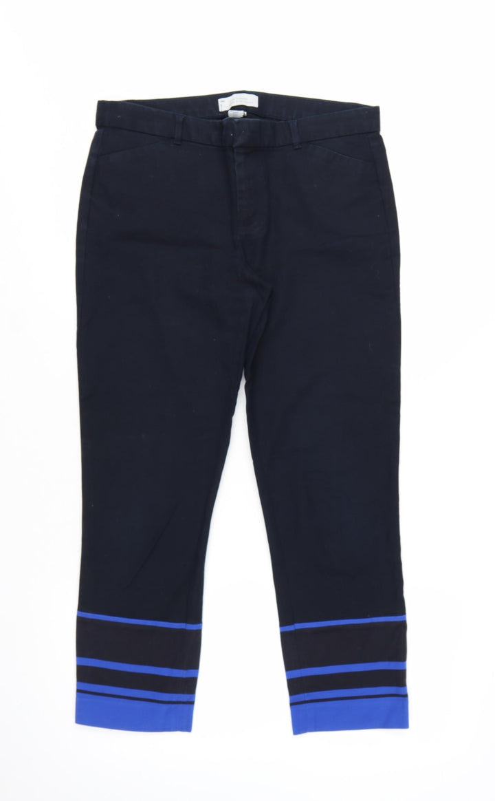 Gap Women's Blue Slim Cropped Cotton Stretch Trousers Size 10