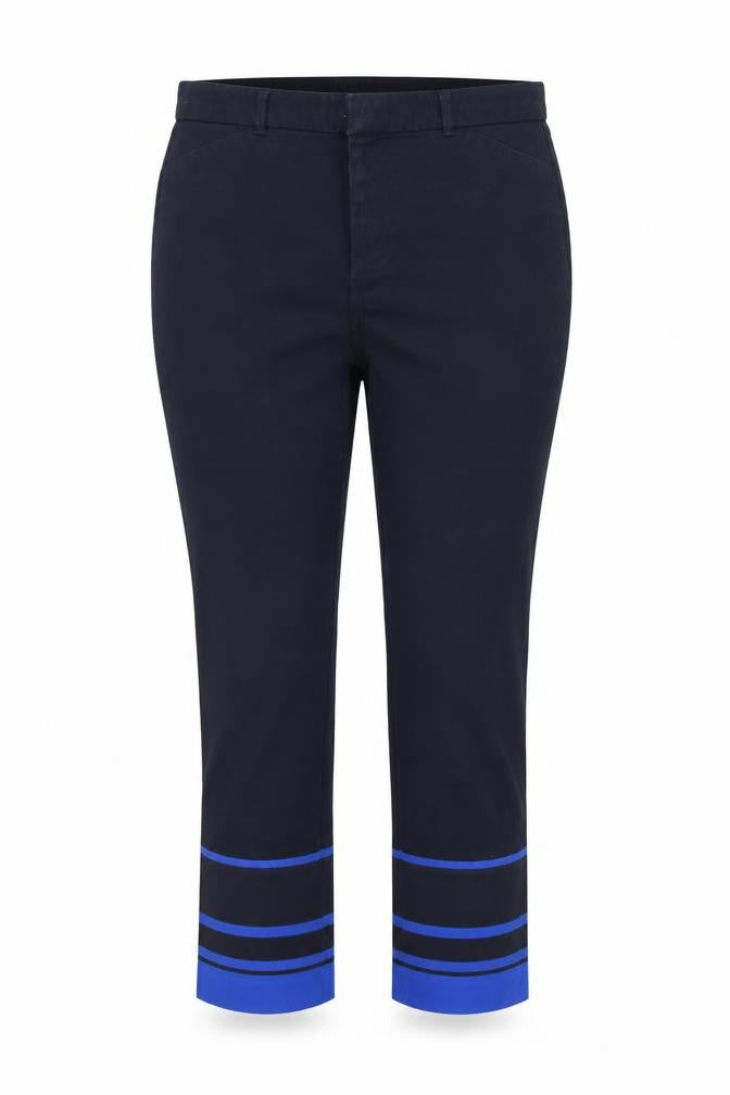 Gap Women's Blue Slim Cropped Cotton Stretch Trousers Size 10