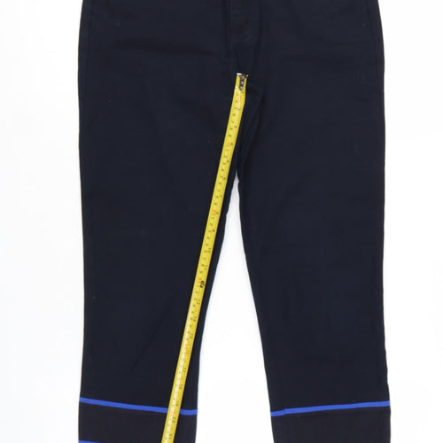 Gap Women's Blue Slim Cropped Cotton Stretch Trousers Size 10