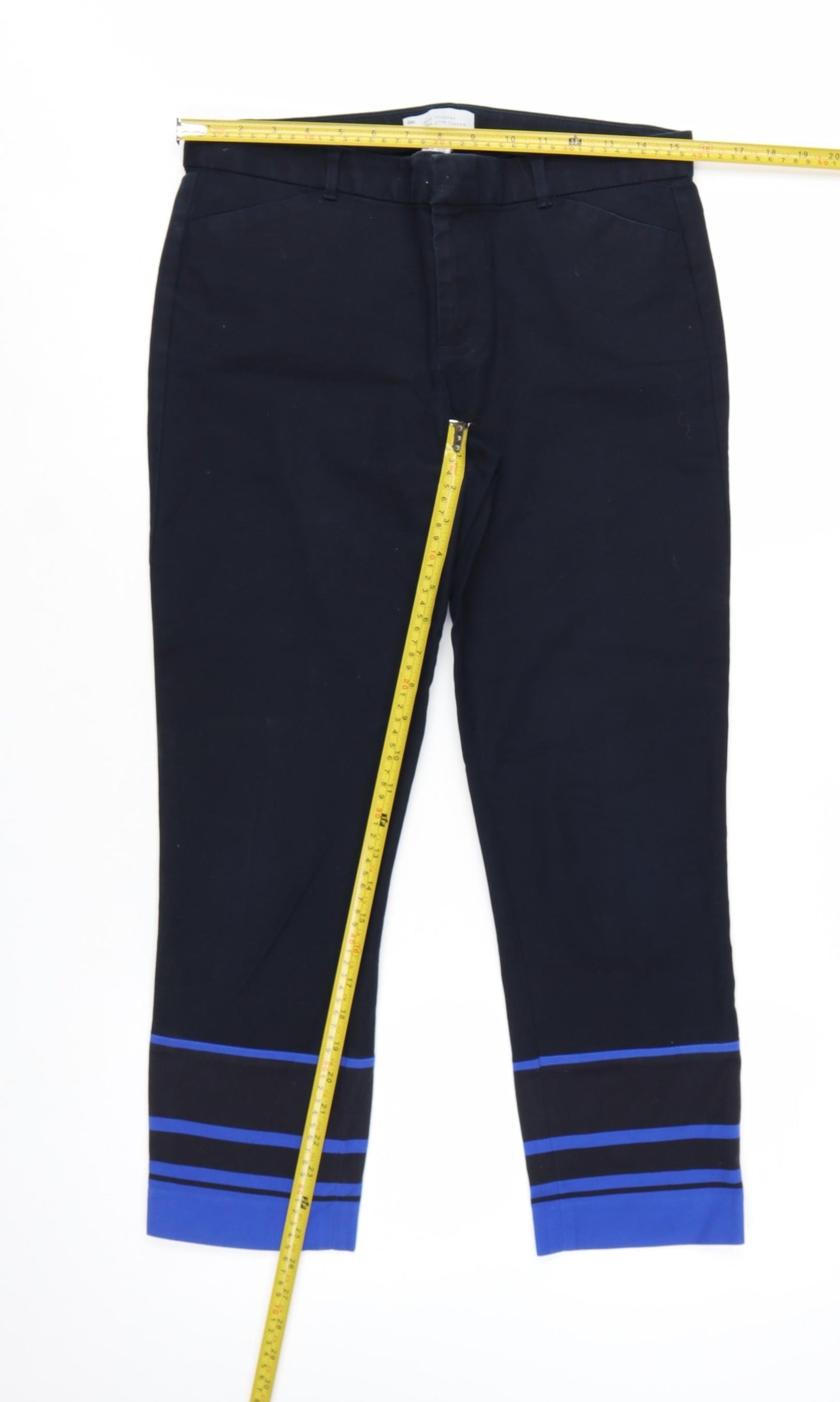 Gap Women's Blue Slim Cropped Cotton Stretch Trousers Size 10