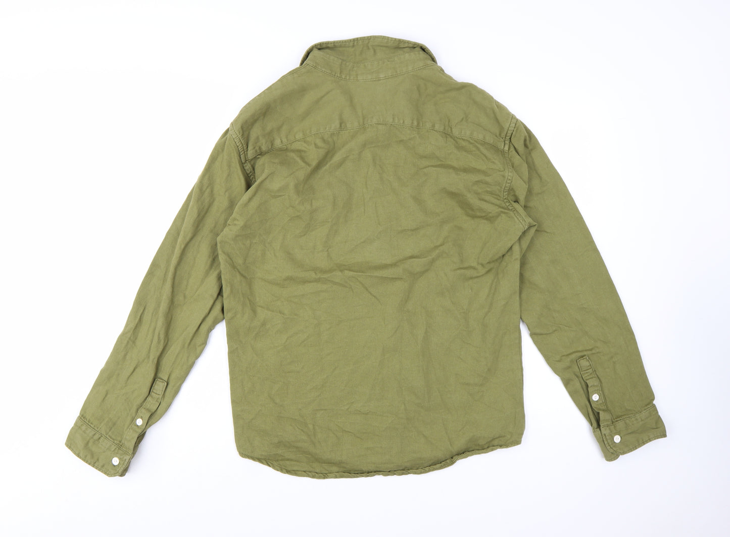 Levi's Men's Green Relaxed Fit Long Sleeve Cotton Button-Up Shirt M