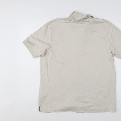Marks and Spencer Autograph Men's Beige Short Sleeve Button-Up Shirt Size M