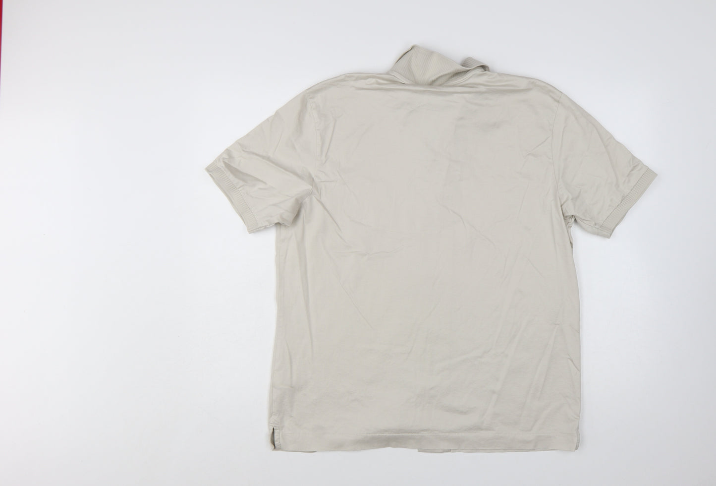 Marks and Spencer Autograph Men's Beige Short Sleeve Button-Up Shirt Size M