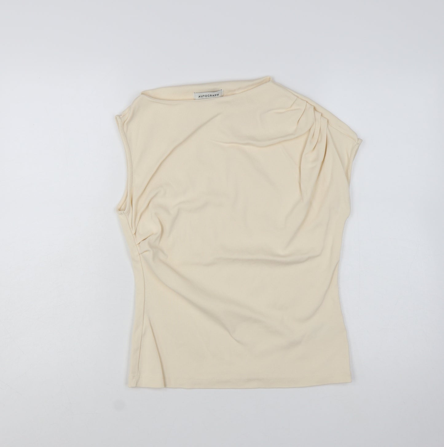 Marks and Spencer Women’s Beige Cotton Sleeveless Blouse Size 12