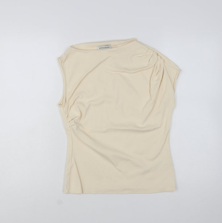 Marks and Spencer Women’s Beige Cotton Sleeveless Blouse Size 12
