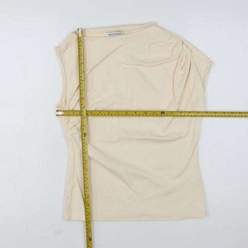 Marks and Spencer Women’s Beige Cotton Sleeveless Blouse Size 12