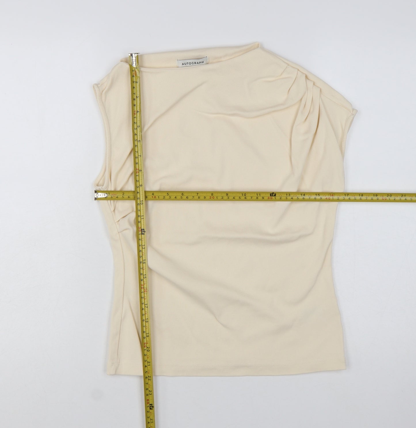 Marks and Spencer Women’s Beige Cotton Sleeveless Blouse Size 12
