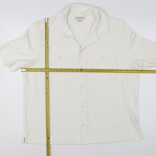 Marks and Spencer Autograph Men's Ivory Button-Up Shirt L Regular Fit