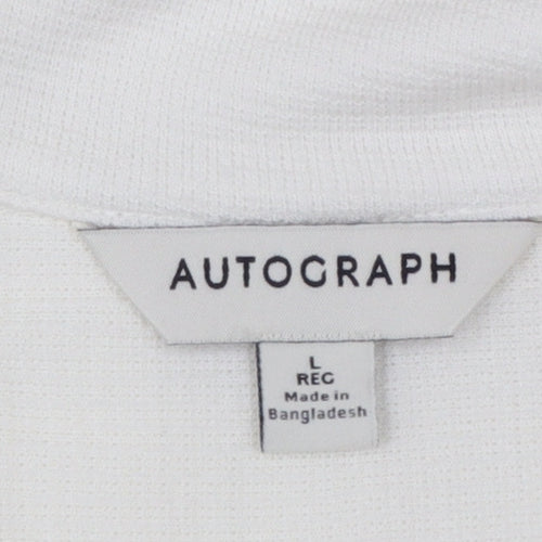 Marks and Spencer Autograph Men's Ivory Button-Up Shirt L Regular Fit