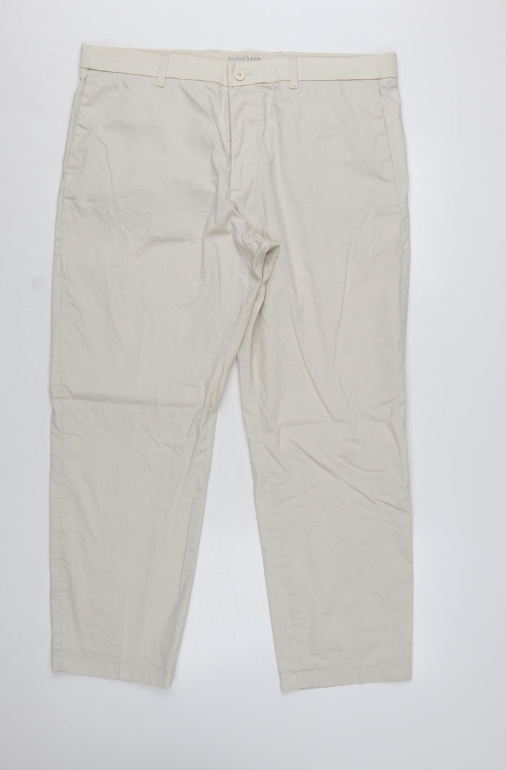 Marks and Spencer Men’s Beige 36R Chino Trousers Regular Fit