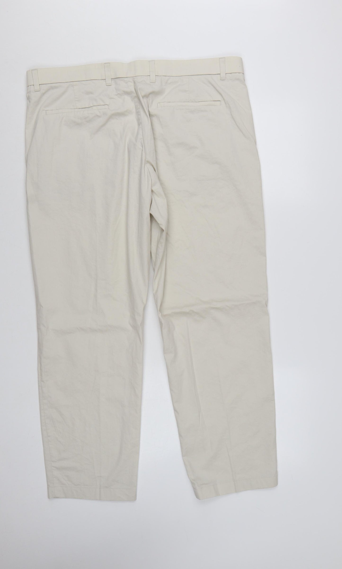 Marks and Spencer Men’s Beige 36R Chino Trousers Regular Fit