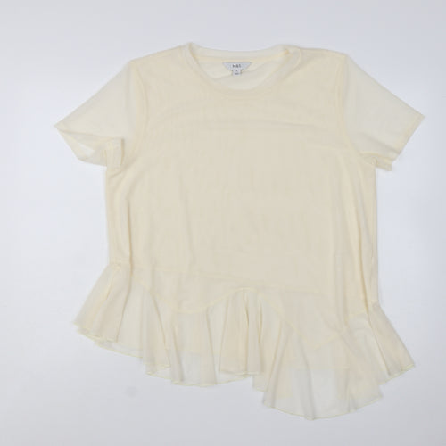 Marks and Spencer Women’s Ivory Ruffle Hem Tunic Blouse Size 18