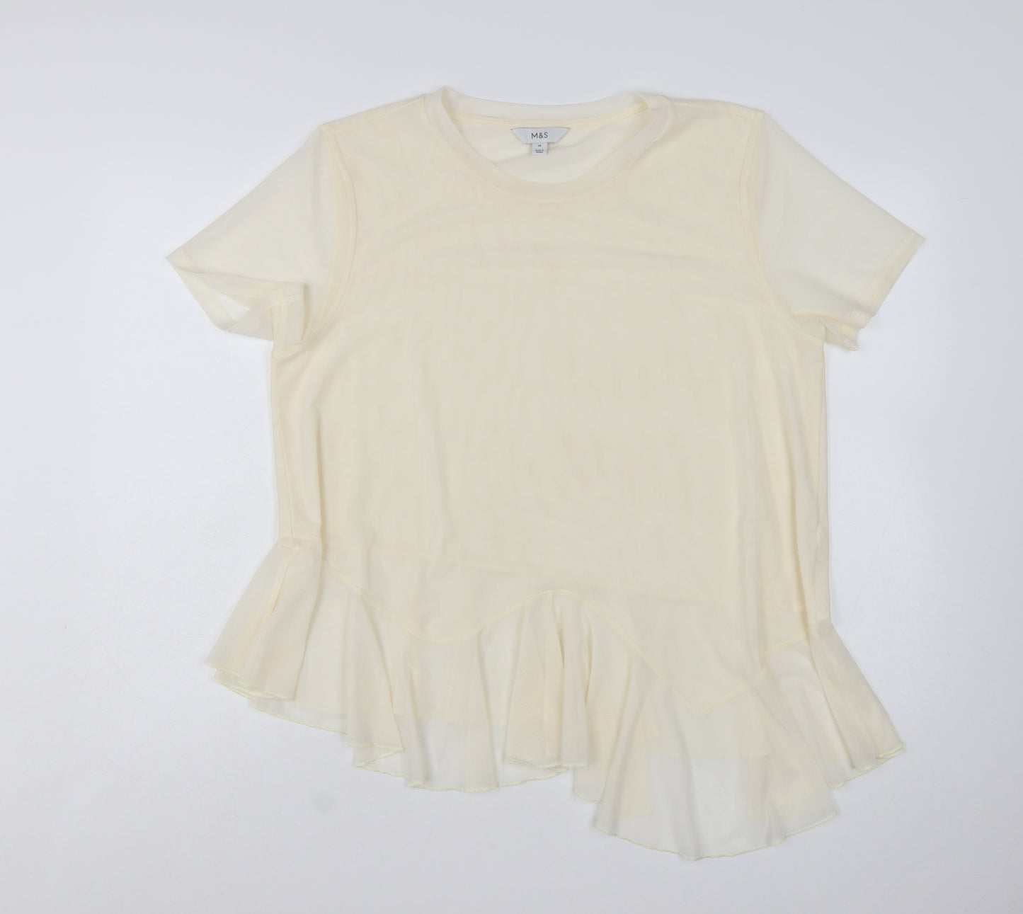 Marks and Spencer Women’s Ivory Ruffle Hem Tunic Blouse Size 18