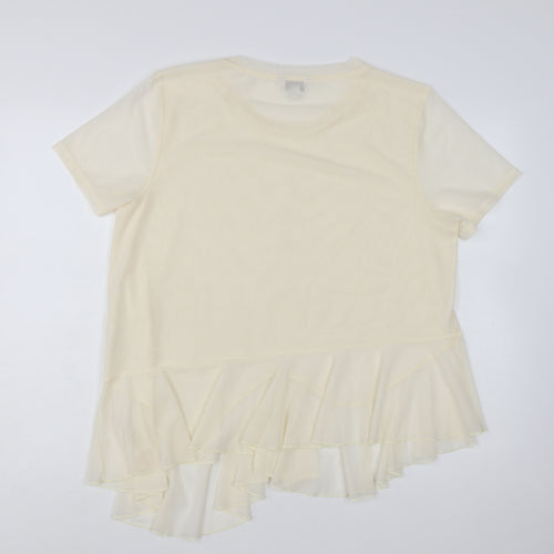 Marks and Spencer Women’s Ivory Ruffle Hem Tunic Blouse Size 18