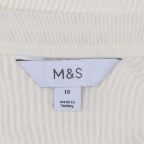 Marks and Spencer Women’s Ivory Ruffle Hem Tunic Blouse Size 18