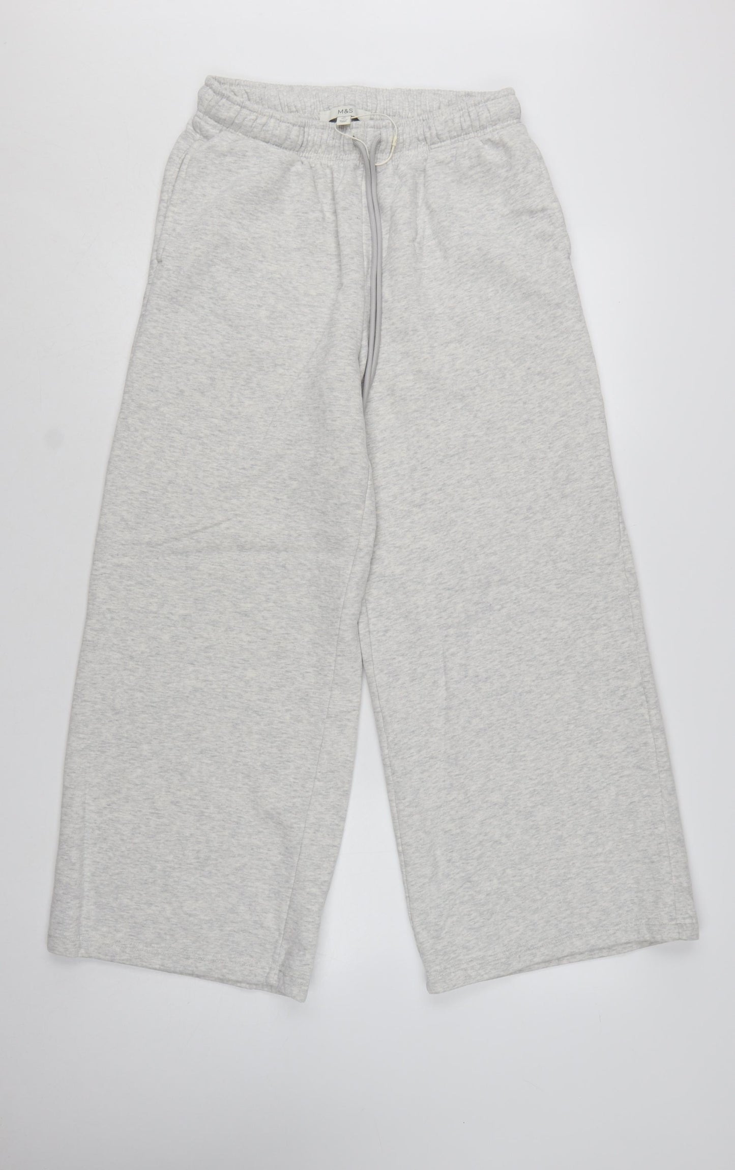 Marks and Spencer Women's Grey Size 12 Wide-Leg Sweatpants