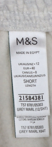 Marks and Spencer Women's Grey Size 12 Wide-Leg Sweatpants