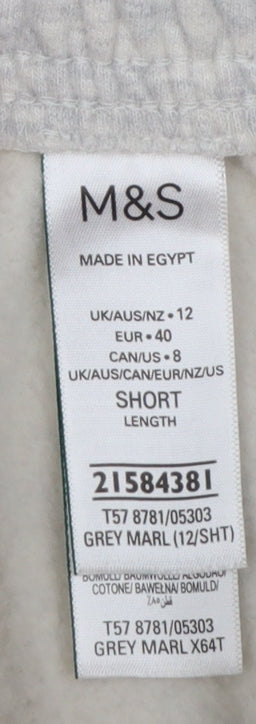 Marks and Spencer Women's Grey Size 12 Wide-Leg Sweatpants