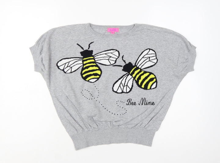 Monsoon Women’s Grey Bee Mine Cotton Jumper Size M