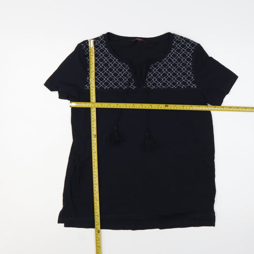 Next Women's Blue Embroidered Tunic T-Shirt Size 10