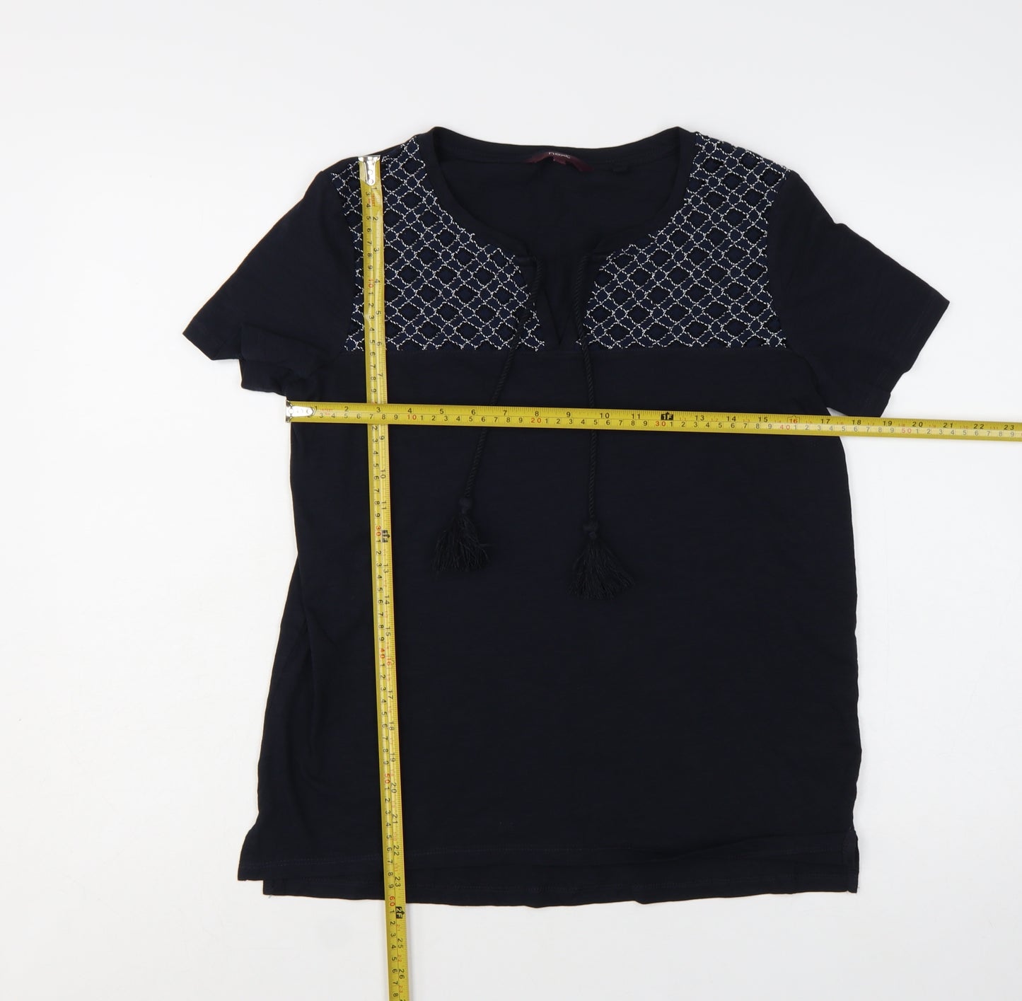 Next Women's Blue Embroidered Tunic T-Shirt Size 10