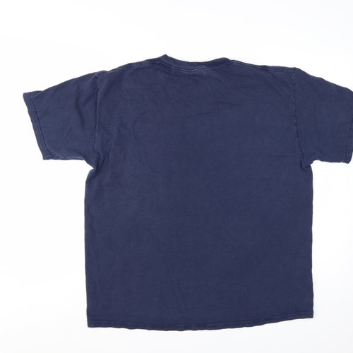 Lee Men's Navy Blue Crew Neck FBI Logo Cotton T-Shirt Size L