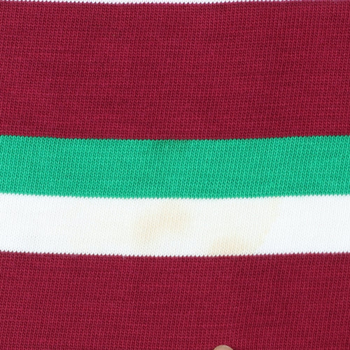 Halbro Men's Multicoloured Rugby Polo Shirt Size L Striped Vintage