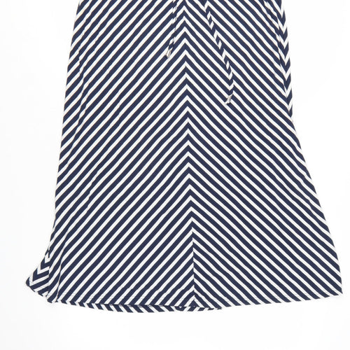 Joules Women’s Blue White Striped A-Line Skirt Size 12 Cotton
