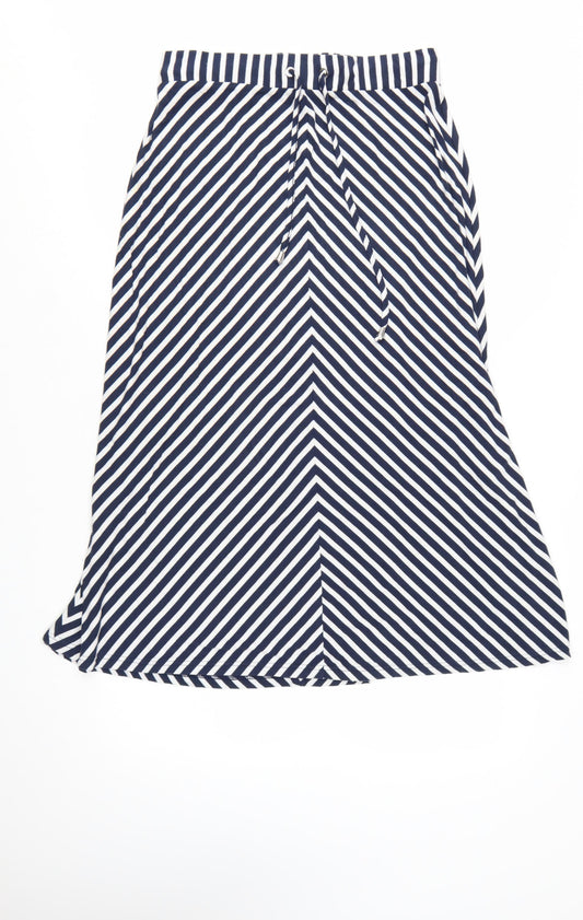 Joules Women’s Blue White Striped A-Line Skirt Size 12 Cotton