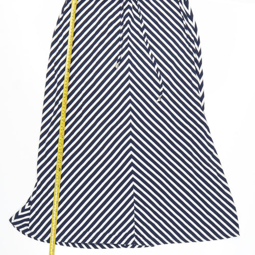 Joules Women’s Blue White Striped A-Line Skirt Size 12 Cotton