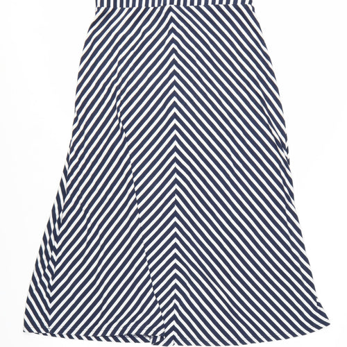 Joules Women’s Blue White Striped A-Line Skirt Size 12 Cotton