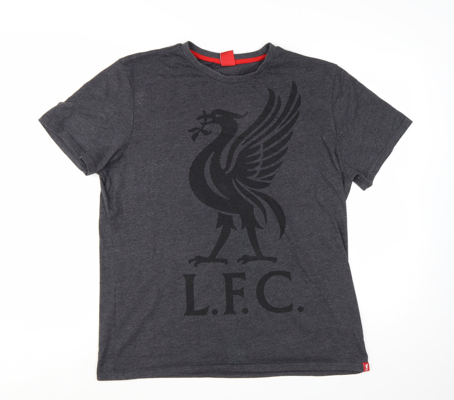 Liverpool FC Men's Grey LFC Graphic Cotton Blend T-Shirt Size L