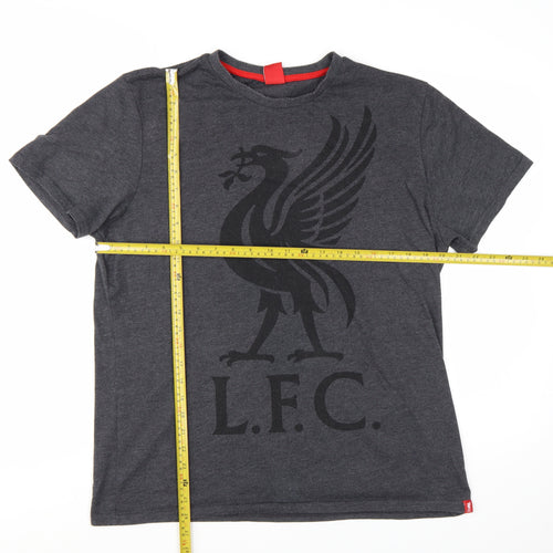 Liverpool FC Men's Grey LFC Graphic Cotton Blend T-Shirt Size L