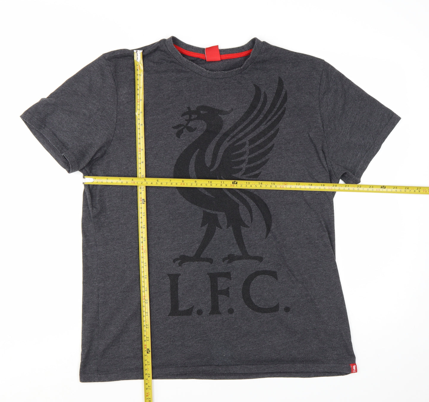 Liverpool FC Men's Grey LFC Graphic Cotton Blend T-Shirt Size L