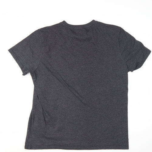 Liverpool FC Men's Grey LFC Graphic Cotton Blend T-Shirt Size L