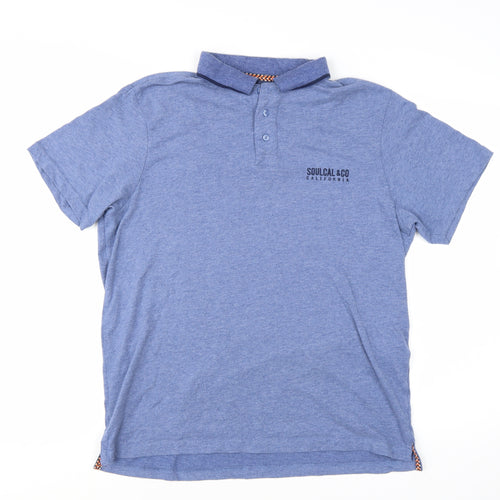 SoulCal & Co Mens Blue M Collared Short Sleeve Polo Shirt
