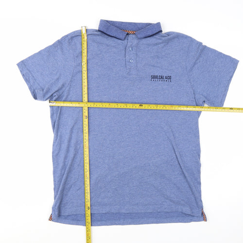 SoulCal & Co Mens Blue M Collared Short Sleeve Polo Shirt